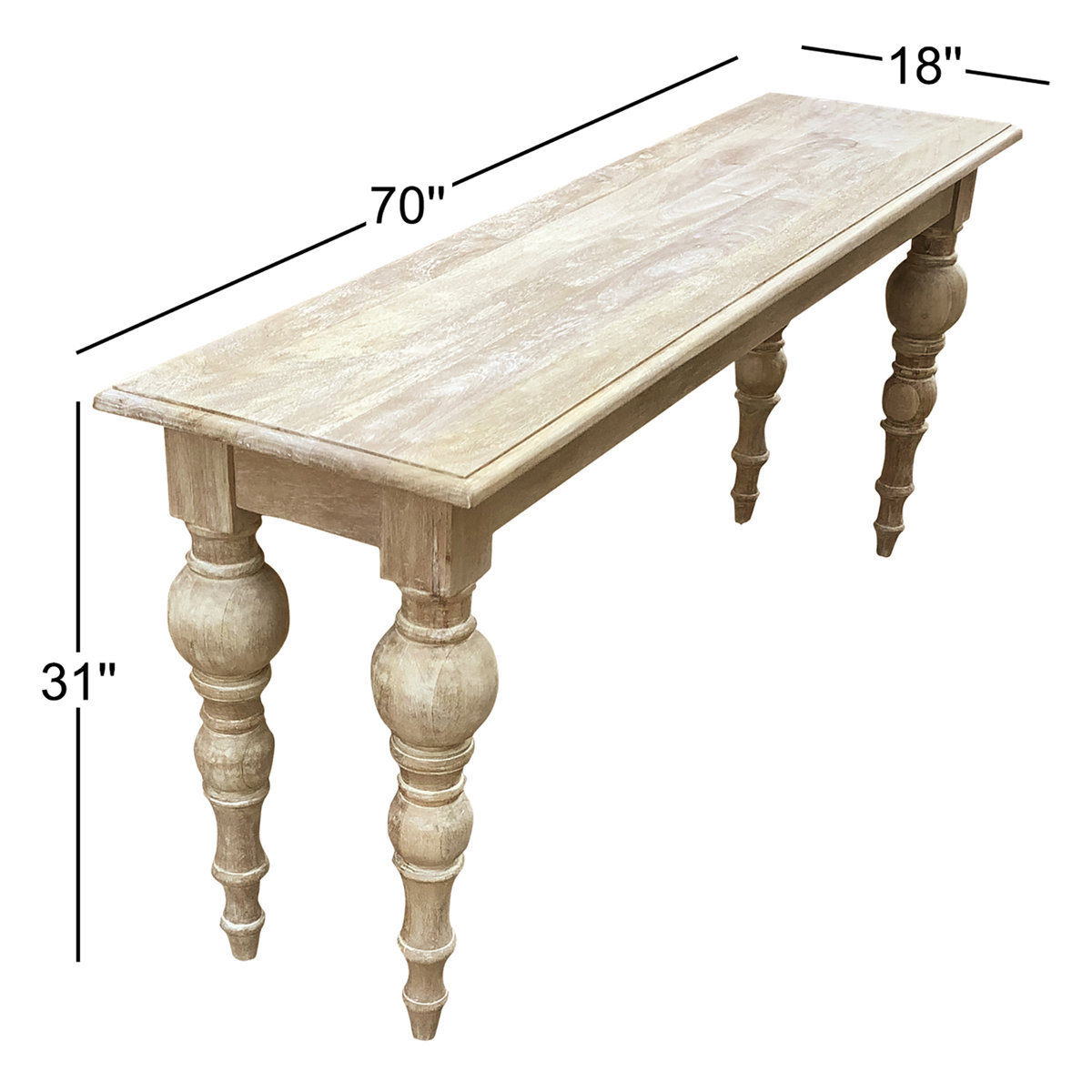 Canora Grey Jachin 70" Solid Wood Console Table & Reviews | Wayfair